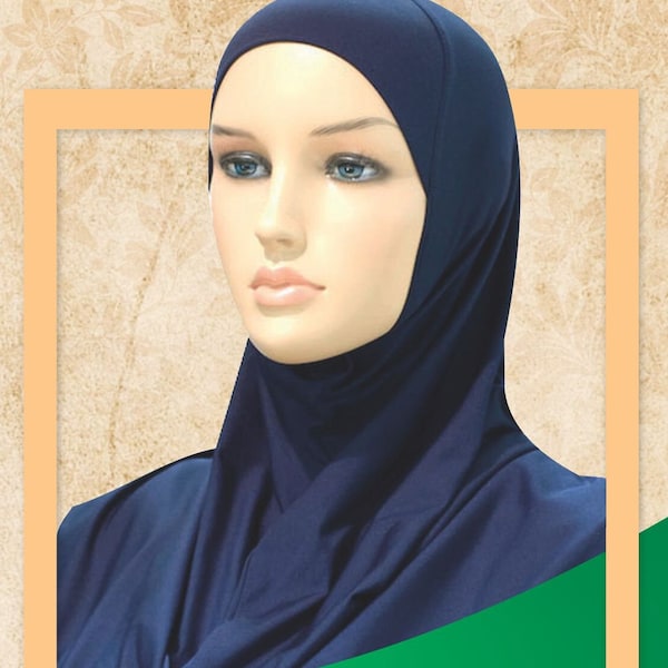 Two Pieces Cotton Amira hijab plain, different sizes/colors