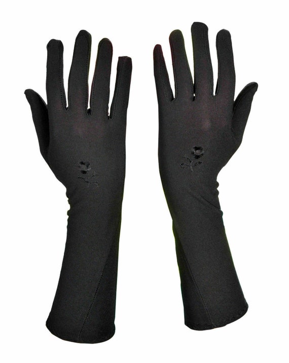 Long Full Finger Gloves Hand Cover Ladies Colour Beige Black