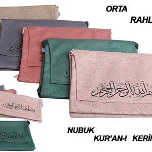 Turkish Chamois Madrasa Quran Bag Islamic with long handle image 1