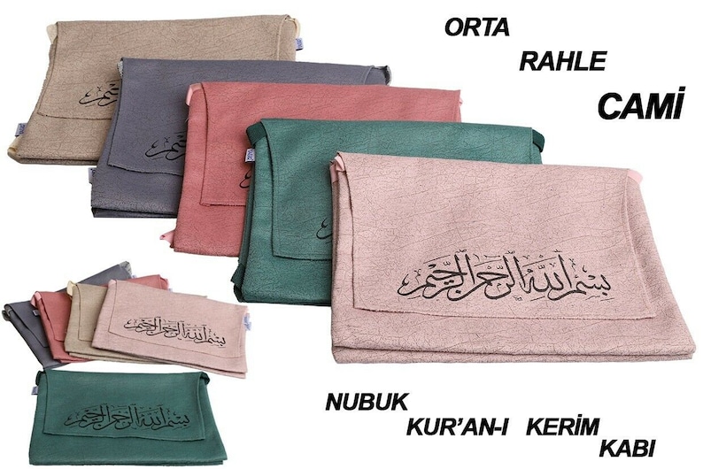 Turkish Chamois Madrasa Quran Bag Islamic with long handle image 1
