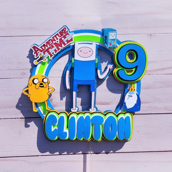 adventure time cake topper/adventure time birthday banner/adventure time party decorations/flinn cake topper/adventure time caketopper