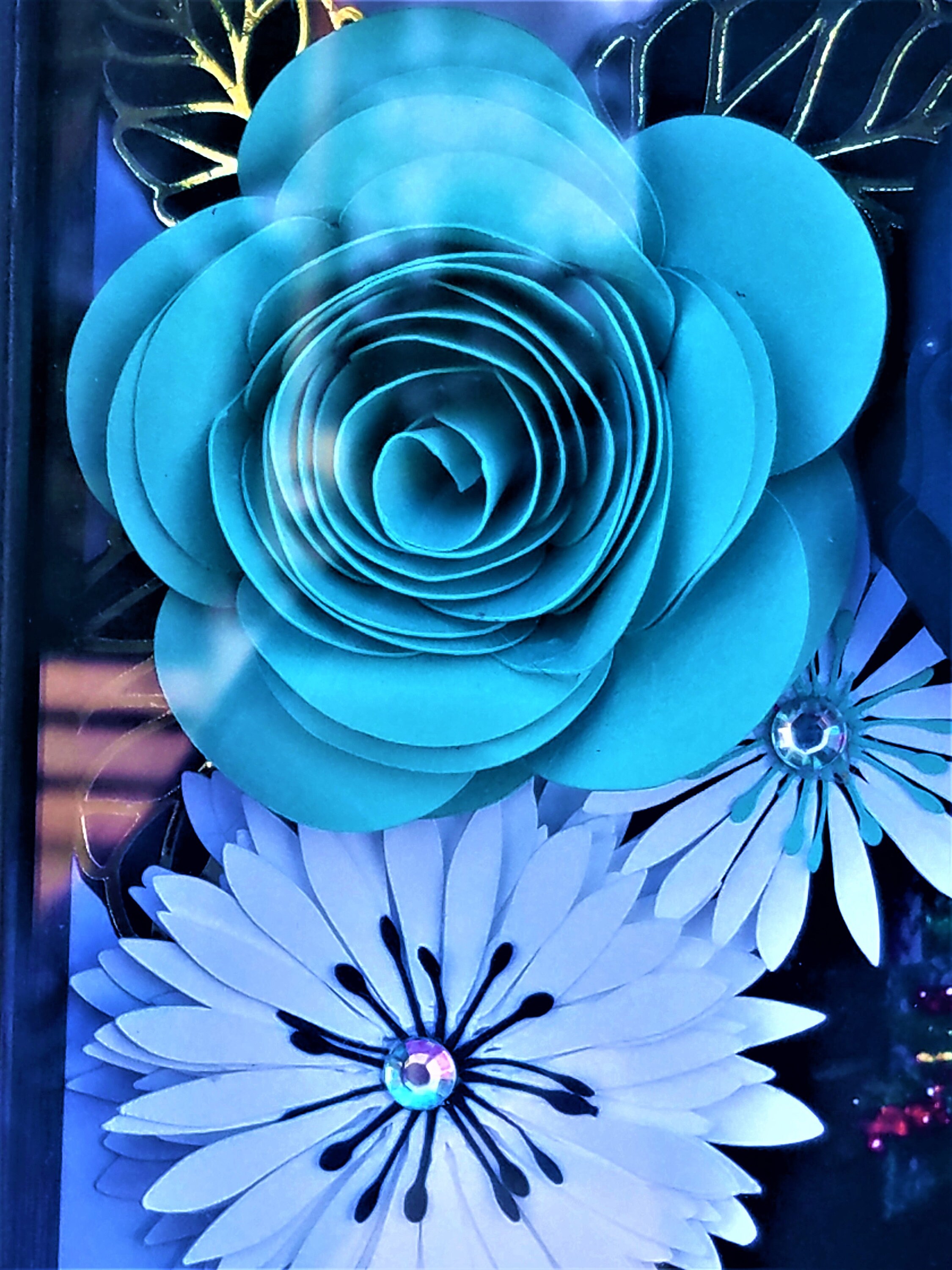 Paper Flower Shadow Box/ Paper Flower Photo Frame/ Paper Etsy