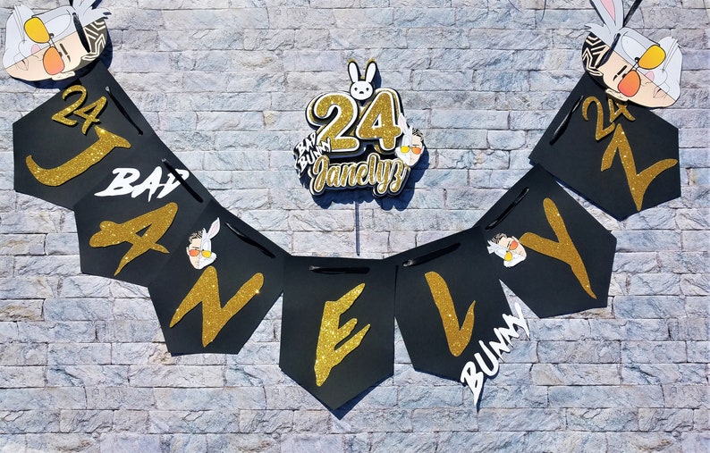 Bad Bunny Cake Topper/bad Bunny Birthday Banner/bad Bunny Etsy