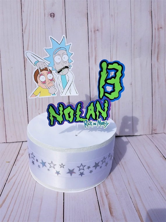 Rick And Morty Personalised Cake Topper  HAPPY BIRTHDAY ANY NAME FAST SERVICE