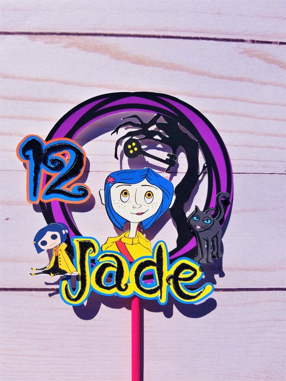 Coraline Cake Topper/coraline Shaker/coraline Birthday Banner/coraline  Party Decorations/coraline Birthday Decorations/coraline Personalized 