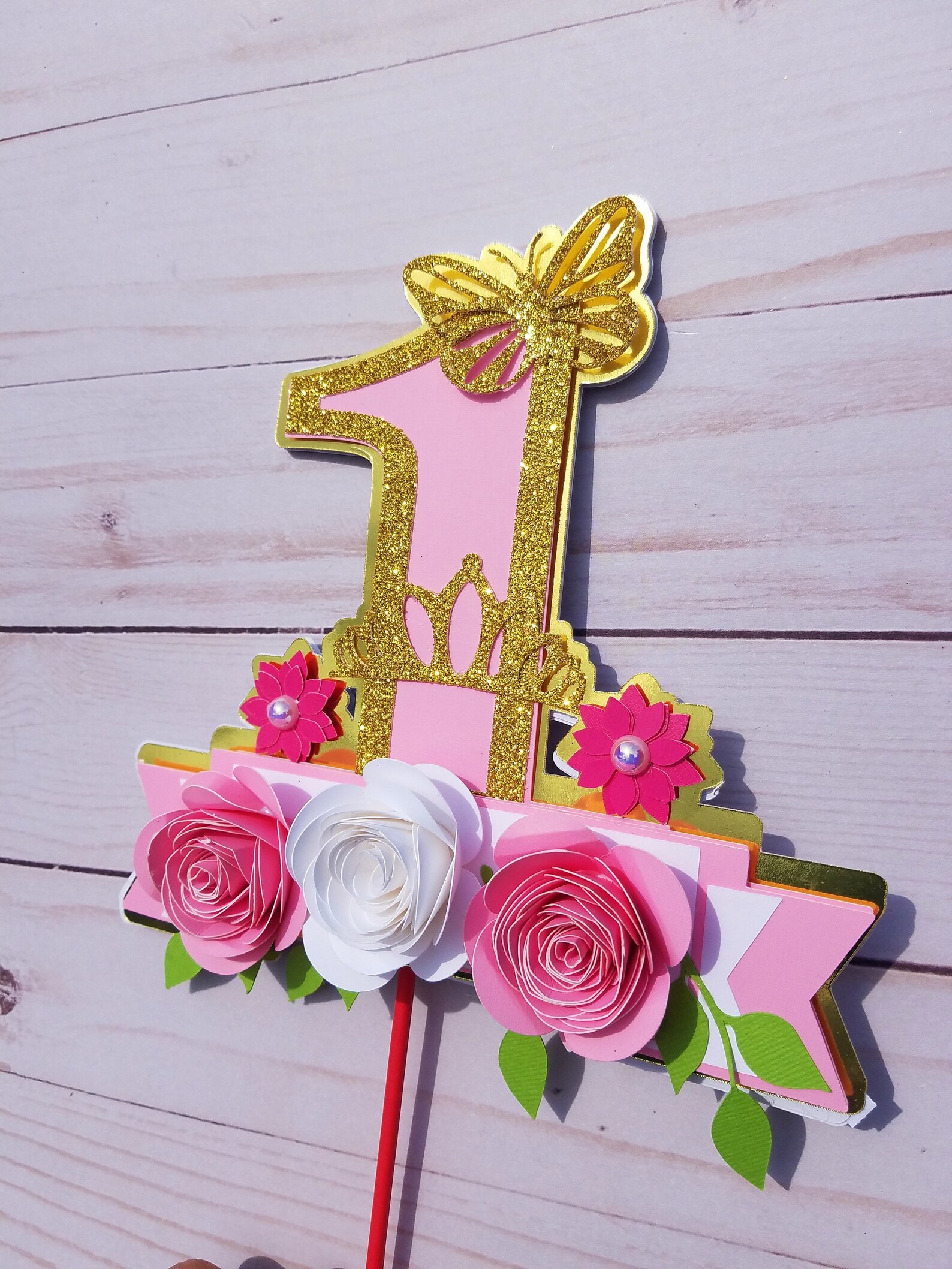 Paper Flower Cake Topper/ Paper Flower Number Cake Etsy