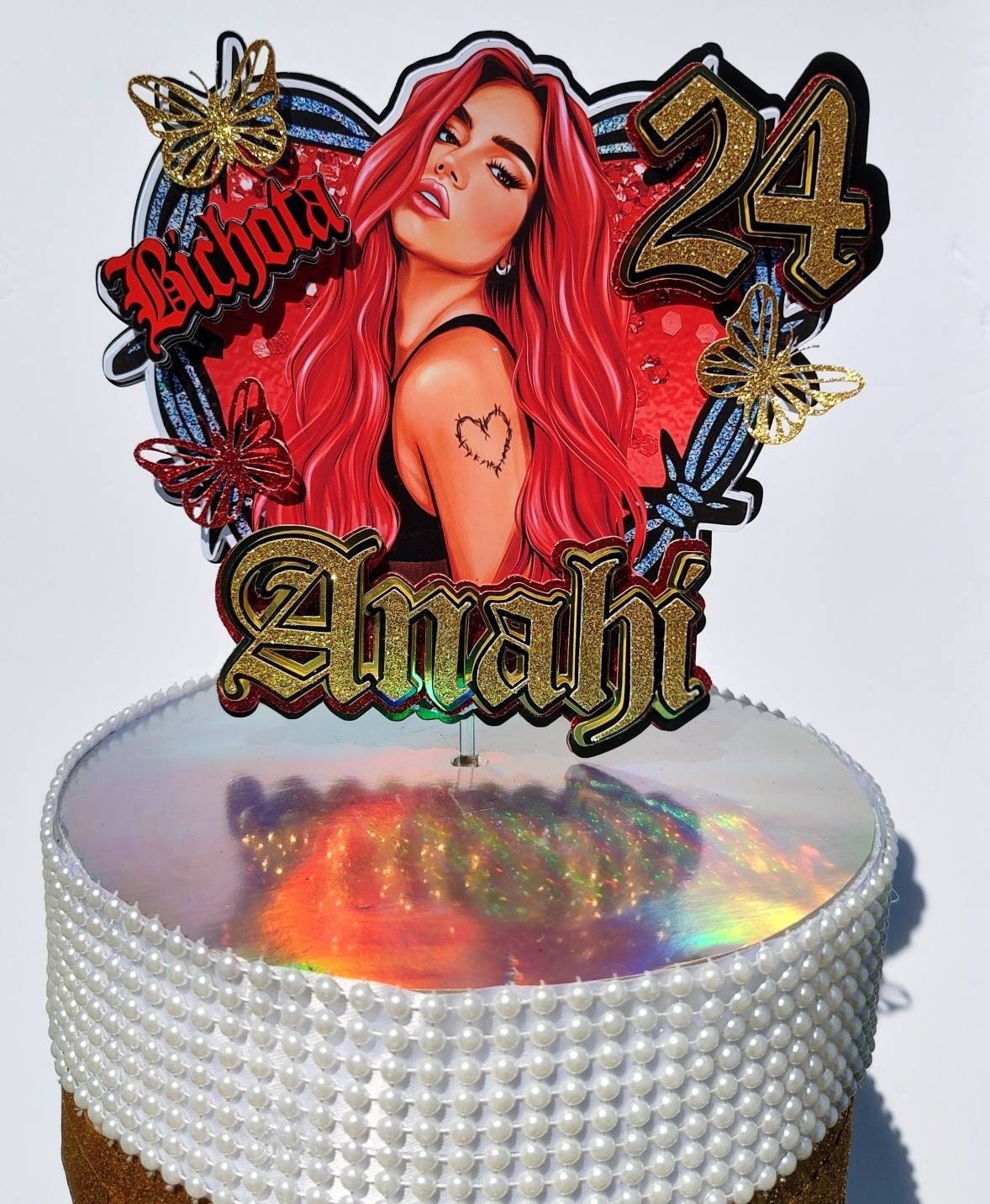 Karol G Red Hair Cup Cake Topper – ImaginingwithKat