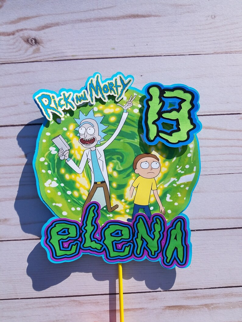 Rick And Morty Cake Topper Rick And Morty Birthday Banner Etsy Hong 