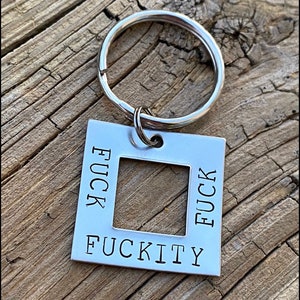Stamped Stainless Steel Fuck Keychain: Snarky Swear Gift