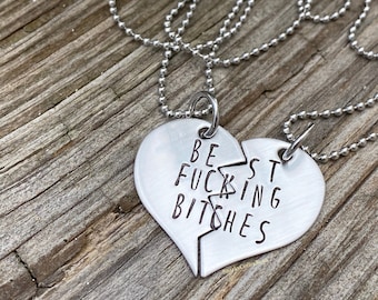 Best Friends Necklace | 2 Way Best Friend Necklace | Best Fucking Bitches | Fuck Necklace | Fuck | Best Fucking Friends | Best Friends Gift