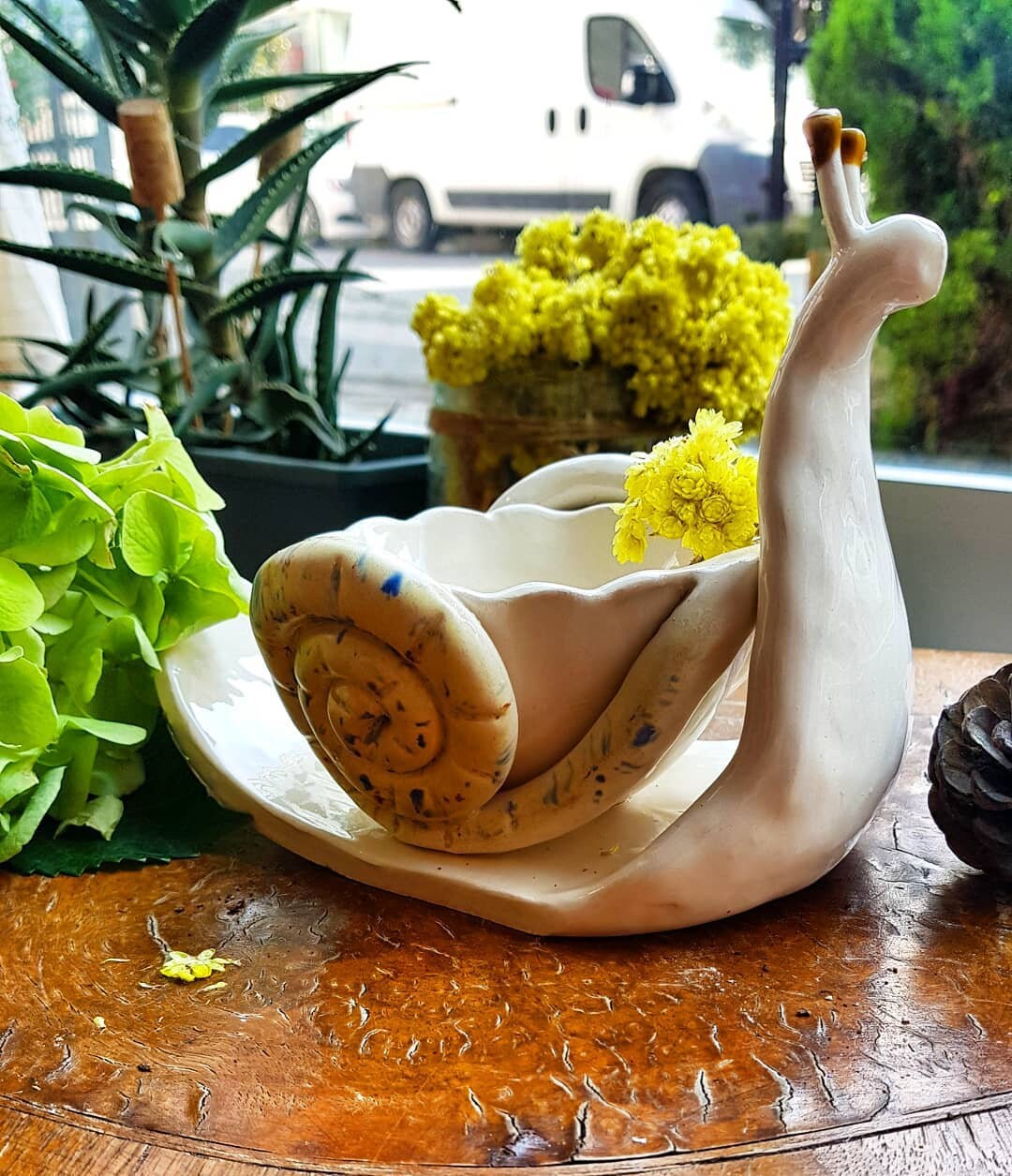 Ceramic Snail Flowerpot Handmade Snail Flowerpot Succulent Etsy
