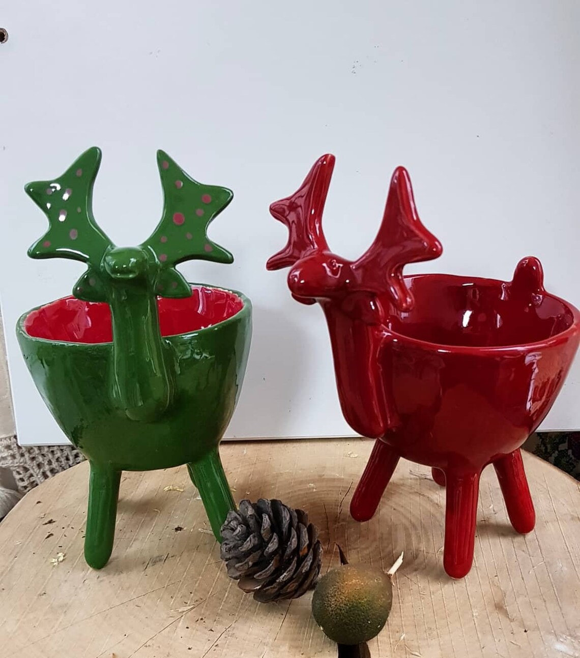 Ceramic Deer Planters Handmade Deer Flowerpot Deer Pottery Etsy