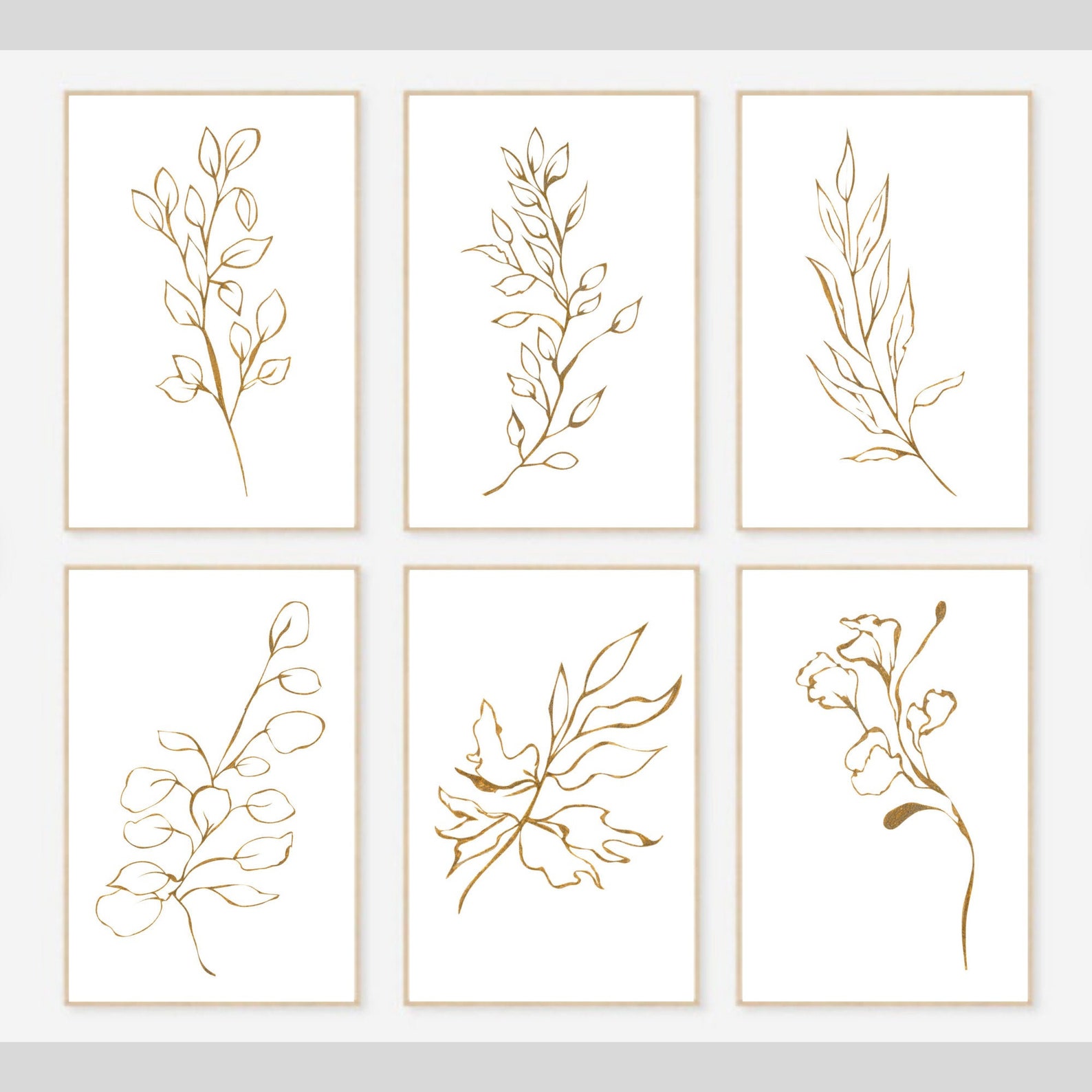 Set Of 6 Botanical Prints Wall Art Home Decor Bathroom | Etsy
