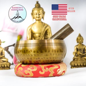 LAST Chance 40%!High Quality 3.5" inch Bowl +Bracelet Hand Beaten Hammering Singing bowls for sound healing, meditation, yoga charka