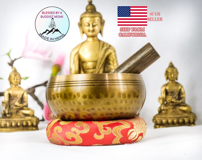 Featured listing image: TODAY Special!!!High Quality 3.5" inch Bowl +Bracelet Hand Beaten Hammering Singing bowls for sound healing, meditation, yoga charka