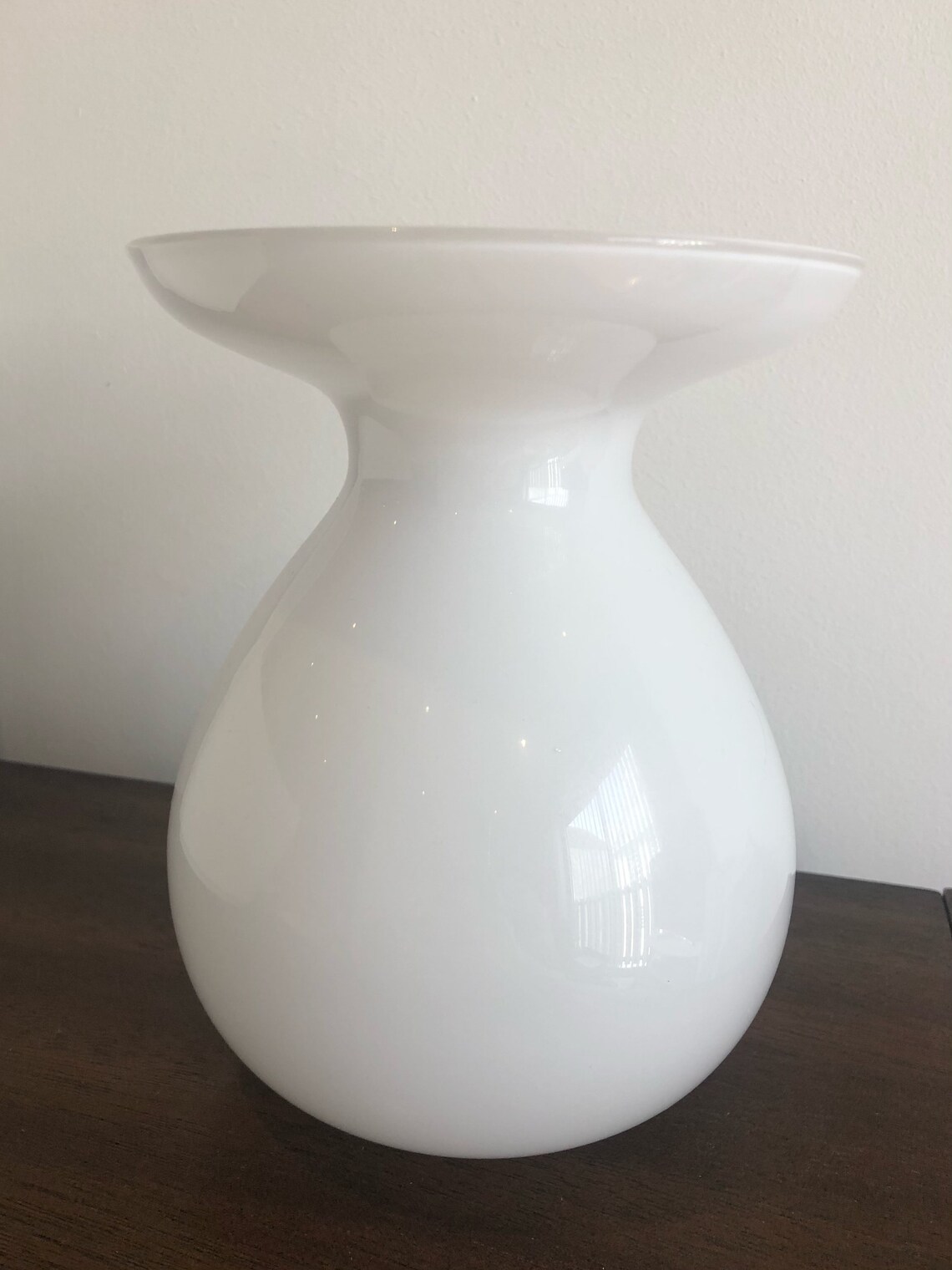 Vintage Glass White Vase Minimal Simplistic Style for Real or Etsy