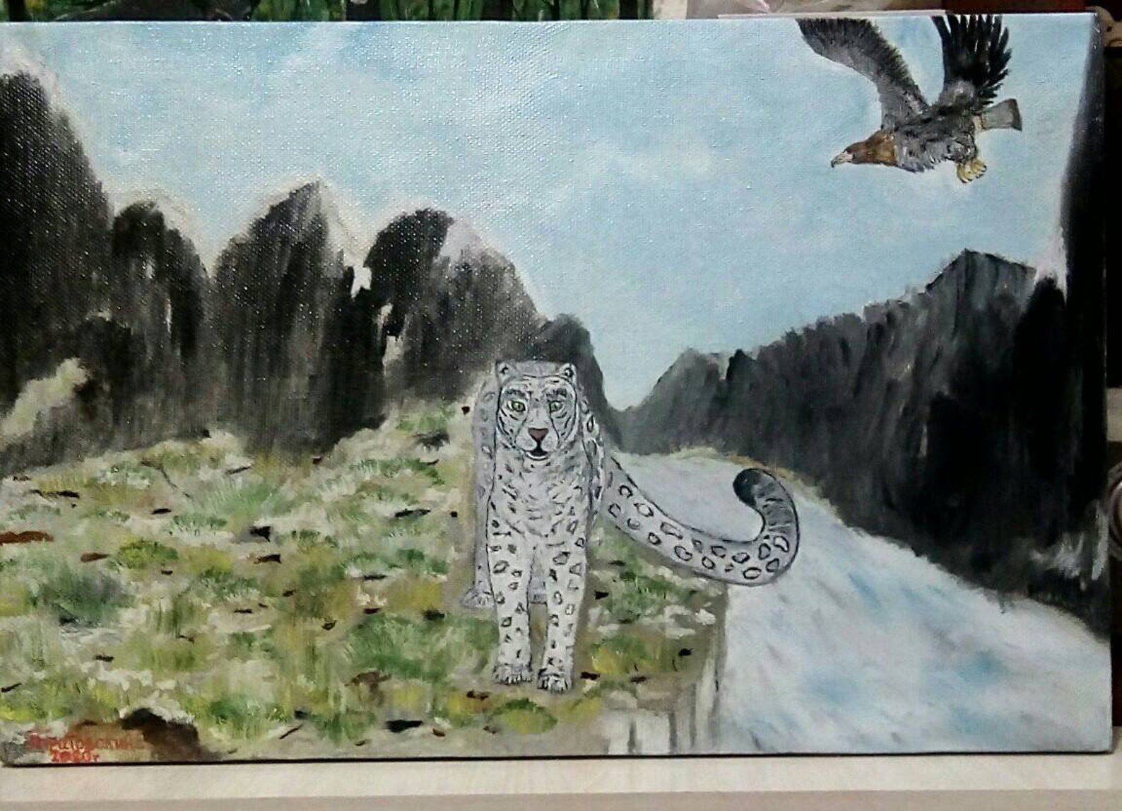 Oil painting animals Landscape Art Canvas 1523inches Texture Etsy