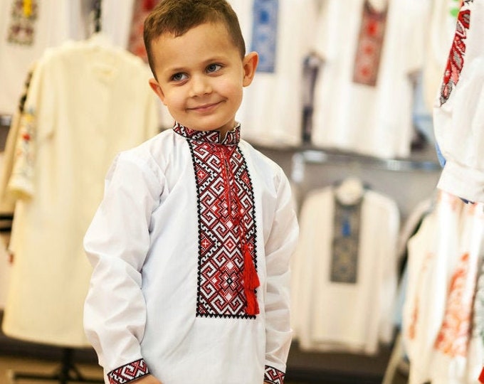 Vyshyvanka Ukrainian Embroidered Shirt, KOZACHOK for boys 1-16yr main image 0