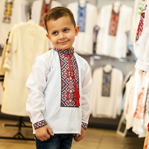 Vyshyvanka Ukrainian Embroidered Shirt, KOZACHOK for boys 1-16yr