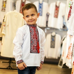 Vyshyvanka Ukrainian Embroidered Shirt, KOZACHOK for boys 1-16yr