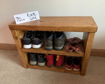 Shoebench Shoe rack Rustic solid Wood Shoe Bench Hallway Storage Rack mudroom oak pine walnut