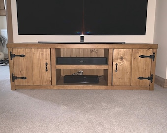 TV stand rustic solid wood handmade
