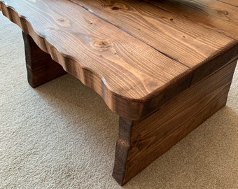 Waney edge coffee table live edge coffee table Handmade Rustic Waney Edge Coffee Table Solid Wood Farmhouse Style oak pine