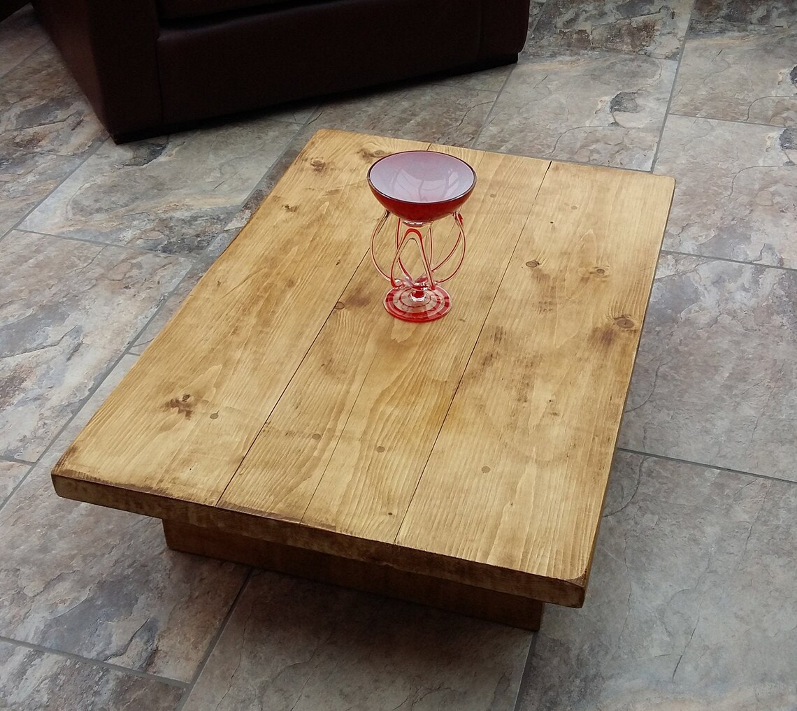 Solid Wood Rustic Chunky Coffee Table Oak Pine Etsy UK