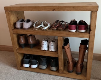 Rustic Shoe Bench Wooden Shoe Cupboard Shoe Rack Reclaimed Wood