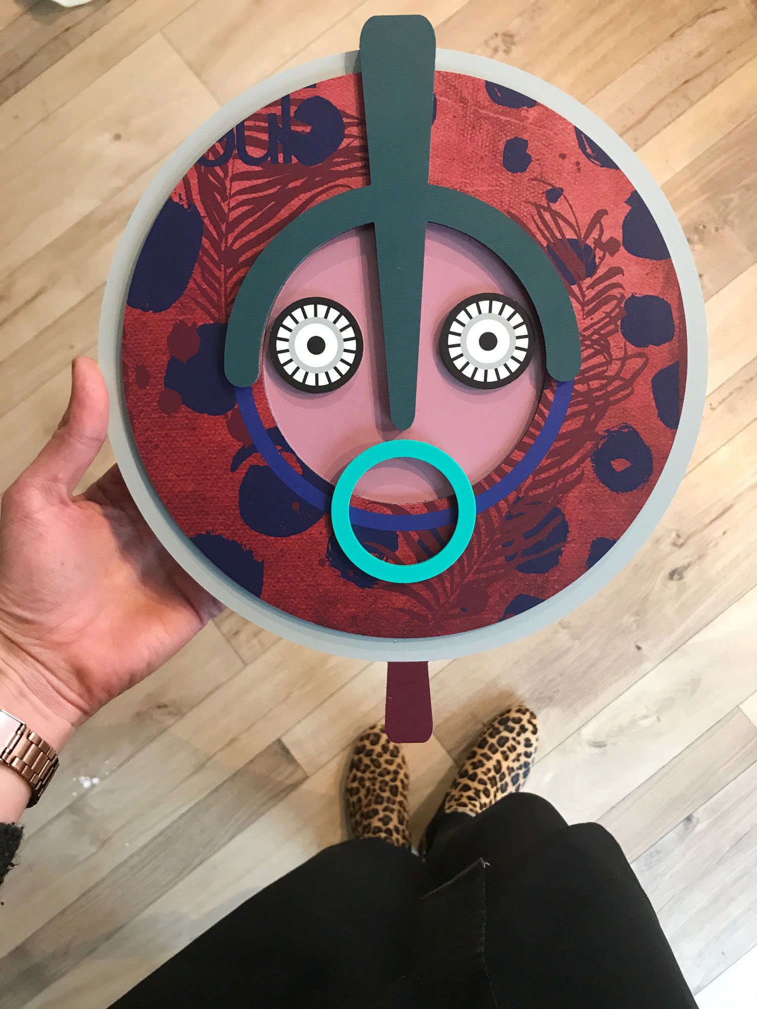 Masque Mural Design Ethnique Aluminium Décoration Unique