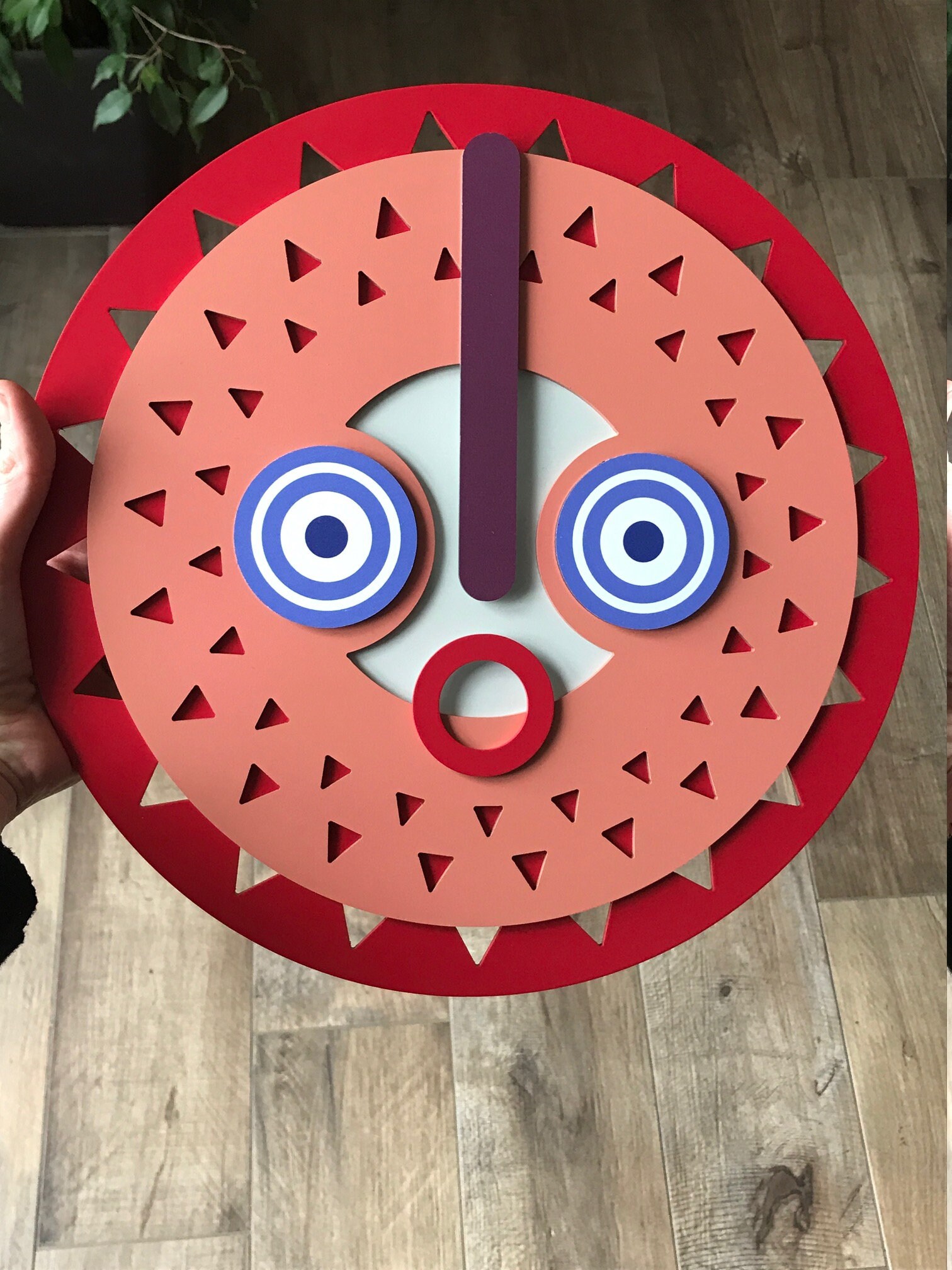 Masque Mural Design Ethnique Aluminium Décoration Unique