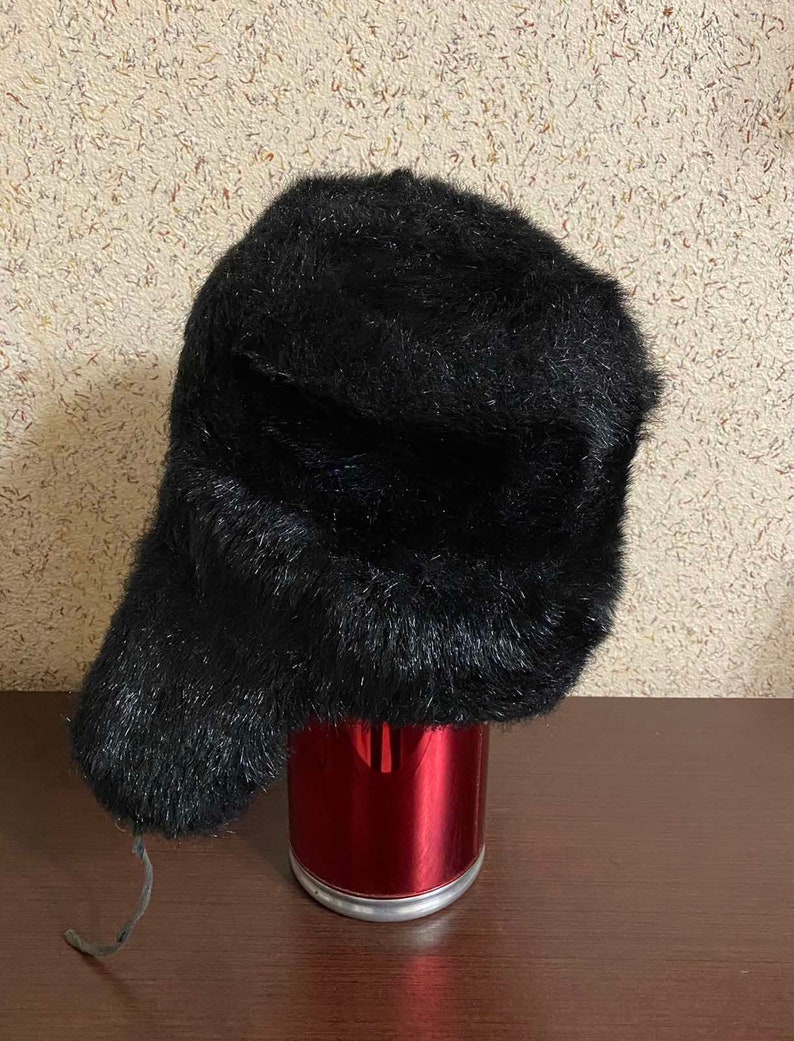 Rare Vintage USSR worker/'s hat,Hat for man,Winter Cap Black,Warm hat,Accessories Retro,Hat with ear flaps,Factory hat,Worker/'s hat,Rare hat