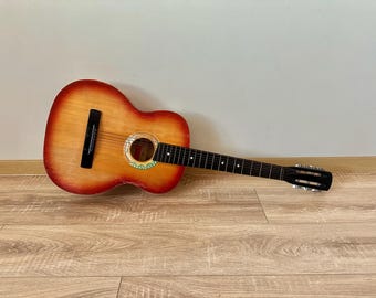 Vintage Guitar USSR, Classical Guitar, Length 39 inches, Wooden Guitar, Old Musical Instrument, Retro Wooden Instrument, Acoustic Guitar