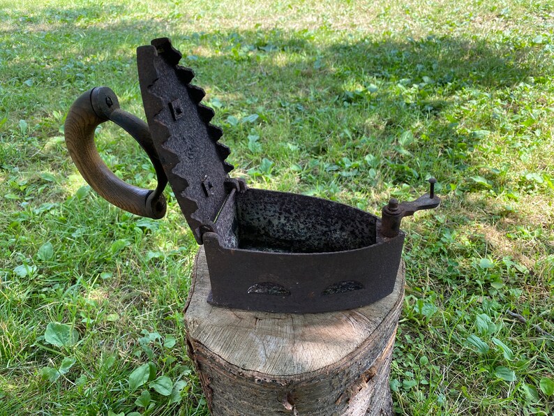 Big Antique Coal Iron Coal Fired Iron Height 9 Inches Etsy