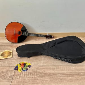 Vintage Ukrainische Dombra, Professionelle Domra, Nationale Folklore Saiteninstrument, Mandolina 4 saiten, Ukrainische Balalaika, Verkauf, Koffer