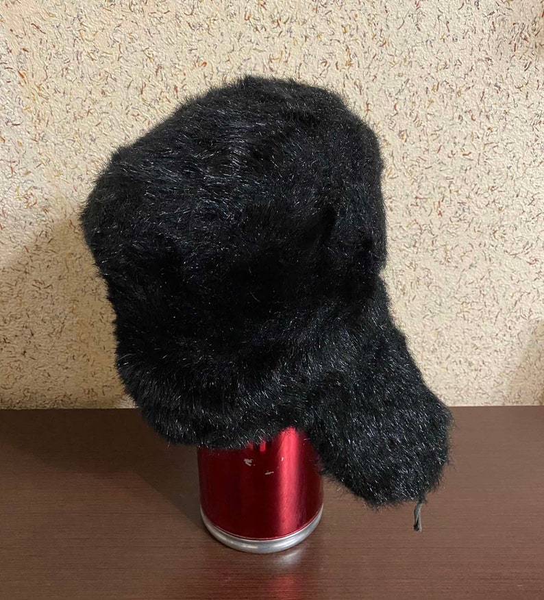 Rare Vintage USSR worker/'s hat,Hat for man,Winter Cap Black,Warm hat,Accessories Retro,Hat with ear flaps,Factory hat,Worker/'s hat,Rare hat