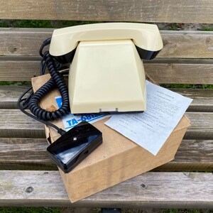 Rare New Vintage Beige phone, Milk phone, USSR telephone, Old phone, Retro phone, Phone without disk, Vintage phone, USSR quality mark