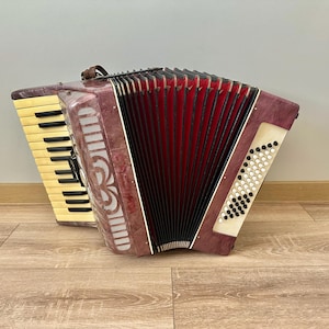 Russian piano accordion for beginners, Small accordion, 1/2 accordion, 60 Bass, 2 registers, 26 keys, 2 voices, Excellent compression, VIDEO