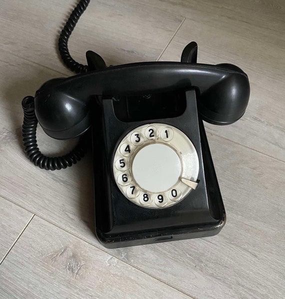 Vintage Black Phone Old Rotary Phone Soviet Phone Soviet Etsy