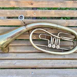 Große Musiktrompete, 32 Zoll, Musikinstrument, aus Messing, Orchester der UdSSR, Blasinstrument, Musiktrompetentenor, Trompetenspieler