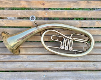 Large Musical trumpet, 32 inch, Musical instrument, Made from brass, USSR orchestra, Wind instrument, Musical trumpet Tenor, Trumpet player