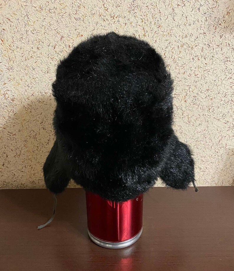 Rare Vintage USSR worker/'s hat,Hat for man,Winter Cap Black,Warm hat,Accessories Retro,Hat with ear flaps,Factory hat,Worker/'s hat,Rare hat