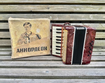 Rare Mini accordéon pour enfants Belorus, 8 basses, 1 voix, Petit accordéon, Accordéon russe, Accordéon, Instrument de musique, Malish, VIDÉO