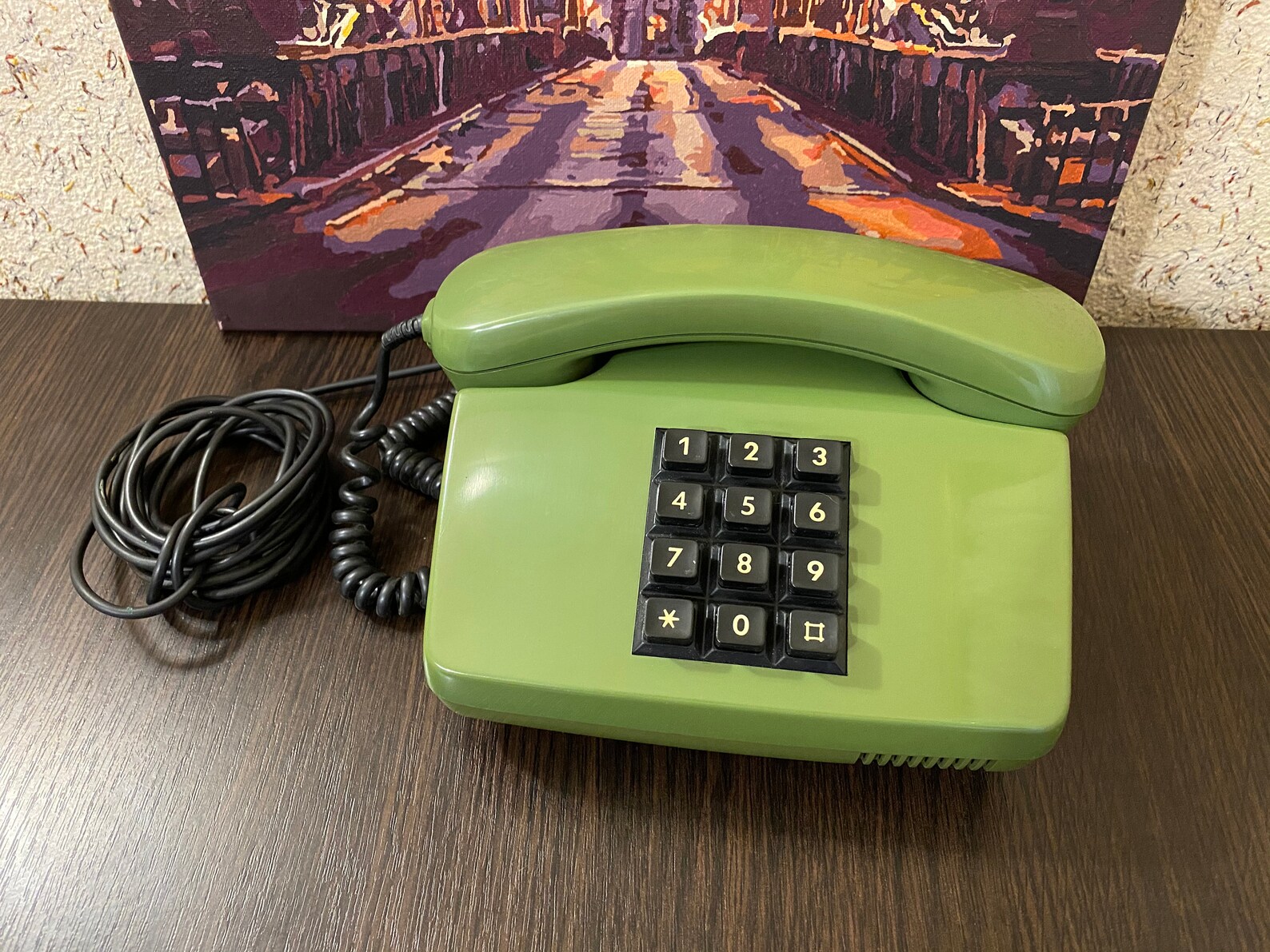 Vintage TelephonePost Fetap7511Push Button TelephoneGreen Etsy