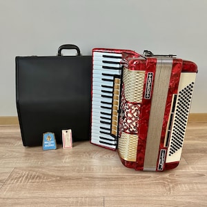 Horch full size piano accordion, 120 Bass, Professional Concert Accordion, 11+3 Register, Made Germany, Case, Great sound, Acordeon, VIDEO
