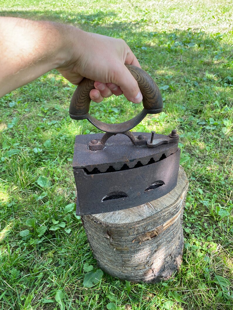 Big Antique Coal Iron Coal Fired Iron Height 9 Inches Etsy