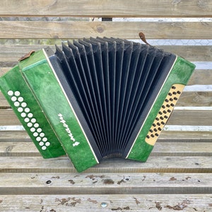 Rare Vintage Folk Garmoska Marichka, Ukrainian Garmoska, 2 voice, 23x25, Marichka Harmonic, Button accordion, Music instrument