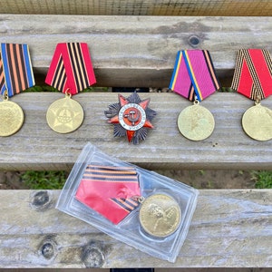 Set medals and orders USSR, Original Order Patriotic War, WW2 Order, Silver order, Russian Veteran Medals, WW2 Awards, Army Badges