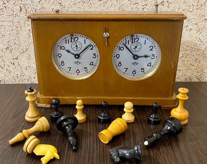 Wood Chess Clock 1950chess Timervintage Soviet Chesschess Etsy