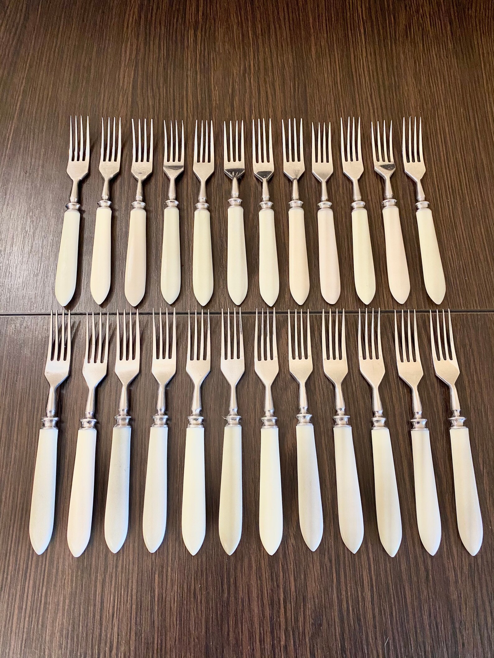 Vintage Cutlery Set 24 Russian Forks Bakelite forks Vintage Etsy